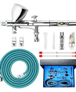 Above Ground Pool Store 35 RJ-Global Airbrush Kit Dual Action Spray Gun, Air Brush For Painting Set With 0.3, 0.2, 0.5mm Needles/ Nozzles/ Air Cap, 1/3 Oz Paint Cup, Air Hose, For Tattoo Nail, Makeup, Model, Art Hobby Painting