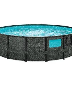Above Ground Pool Store 19 Summer Waves Elite P8A01648B 16ft X 48in Above Ground Frame Swimming Pool Set W/ Filter Pump, Pool Cover, Ladder, Ground Cloth, & Maintenance Kit